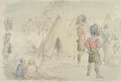 Highland Regiment in Camp by John Leech