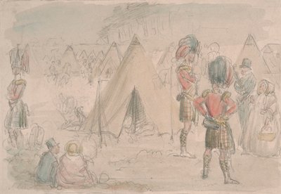 Highland Regiment in Camp by John Leech