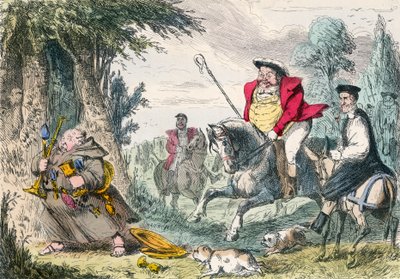King Henry VIII monk hunting by John Leech