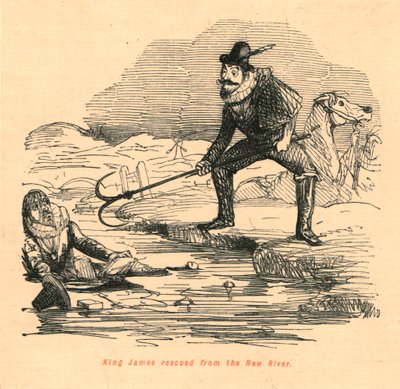 King James Rescued from the New River by John Leech