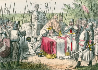 King John signing Magna Carta by John Leech