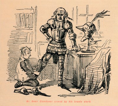 Mr. Owen Glendower Armed by His Trusty Clerk by John Leech