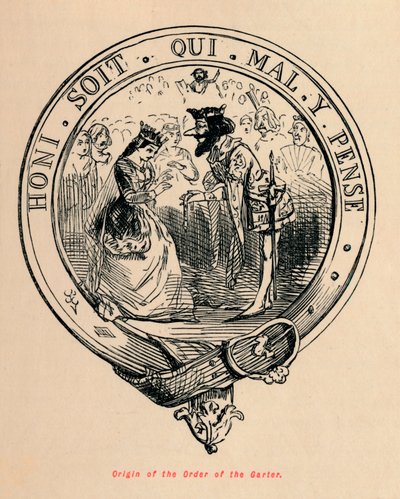 Origin of the Order of the Garter, c1860 by John Leech