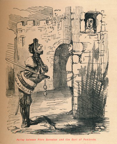 Parley between Piers Gaveston and the Earl of Pembroke by John Leech