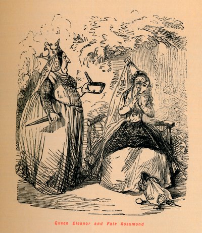Queen Eleanor and Fair Rosamond, c. 1860 by John Leech