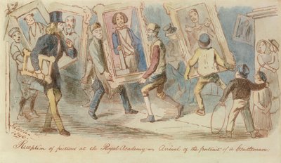Reception of Pictures at the Royal Academy - Arrival of the Portrait of a Gentleman, 1846 by John Leech
