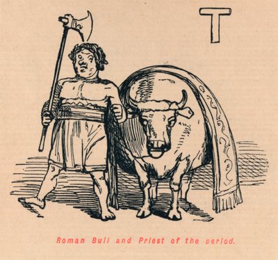 Roman Bull and Priest of the period by John Leech