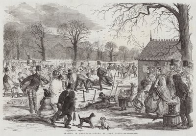 Skating in Hyde-Park by John Leech