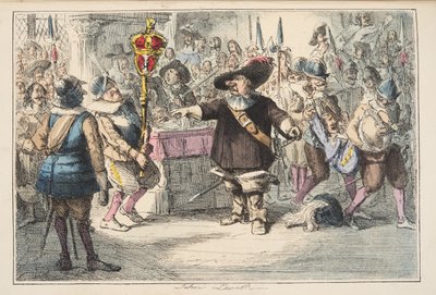 Take away that Bauble, Cromwell dissolving the Long Parliament, from The Comic History of England by John Leech