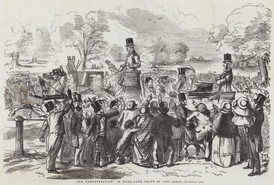 The Demonstration in Hyde-Park by John Leech