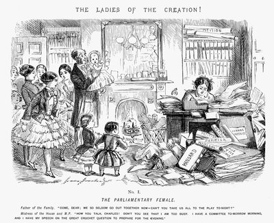 The Parliamentary Female, 1850 by John Leech