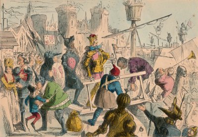 Embarkation of King Henry the Fifth at Southampton. A.D. 1415, 1850 by John Leech and Gilbert Abbott A Beckett