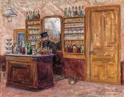 M. Baudy Behind his Desk at the Hotel Baudy, 1888 by John Leslie Breck