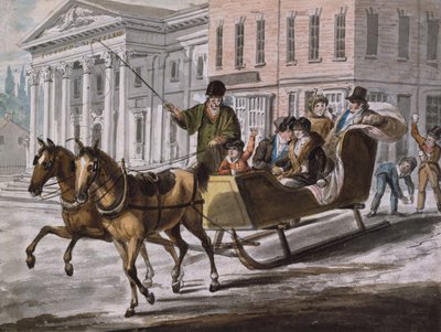 Winter Scene in Philadelphia—The Bank of the United States in the Background by John Lewis Krimmel