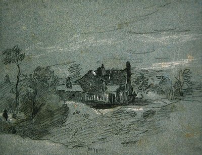 A Cottage in a Wooded Landscape by John Linnell