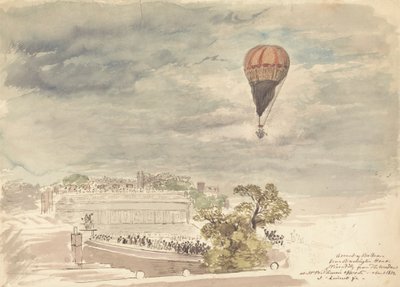 Ascent of Balloon from Burlington House, Piccadilly, from the Window at Mr. B. Palmer