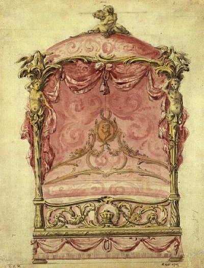English Design for a Grand Bed, c.1760 by John Linnell