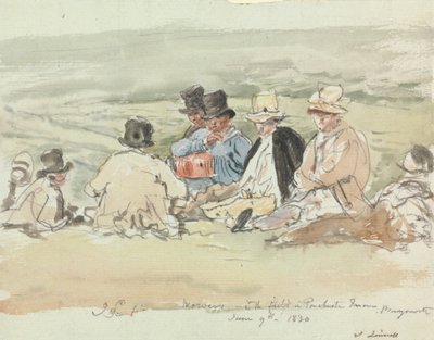 Mowers in the Field in Porchester Terrace, Bayswater, June 9, 1830 by John Linnell
