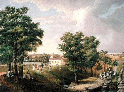 View of the School House at Greens Farms by John Ludlow Morton