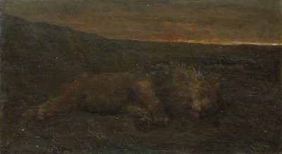Sleeping Lion by Night by John Macallan Swan