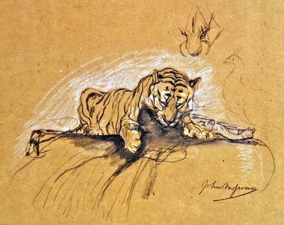 Tigress Eating, c.1875 by John Macallan Swan