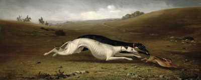 Hare Coursing in a Landscape, 1870 by John Marshall
