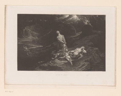 Adam and Eve Mourn Abel and God Curses Cain (Death of Abel) (Illustrations of the Bible) by John Martin