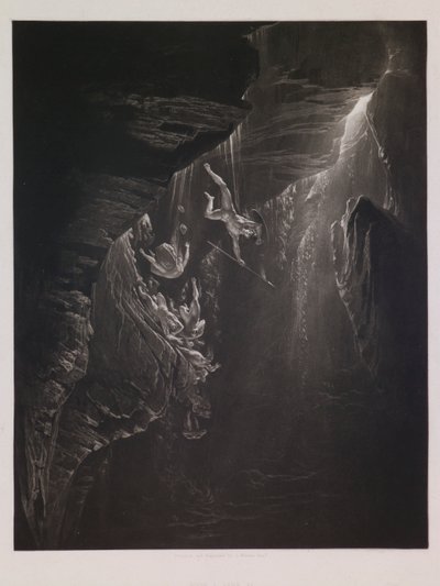 The Fall of the Rebel Angels, illustration for “Paradise Lost” by John Milton, Book 1, Line 44 by John Martin