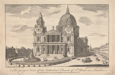 A Perspective View of the Cathedral Church of St. Pauls in London by John Maurer