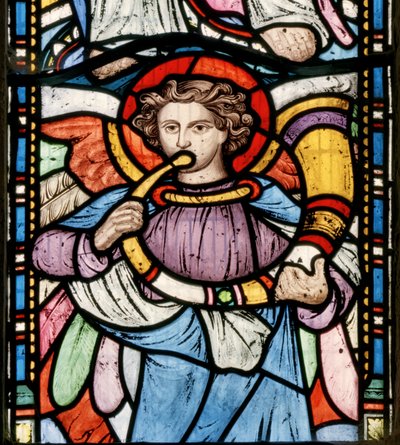 Angel blowing a horn by John Millner Allen