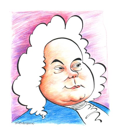 George Frideric Handel - caricature by John Minnion