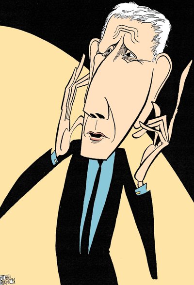 Jonathan Miller - caricature by John Minnion