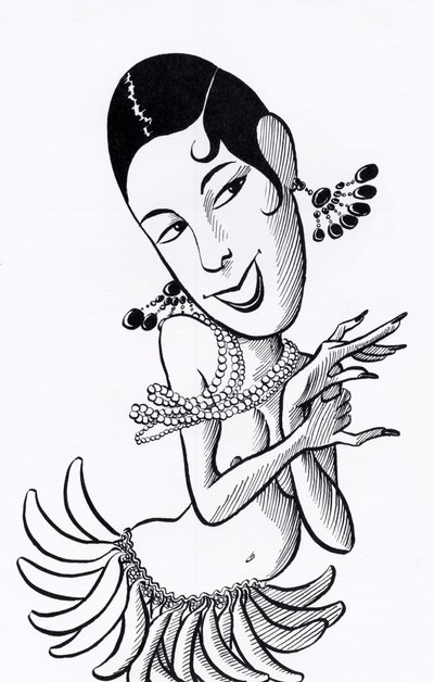 Josephine Baker, caricature by John Minnion