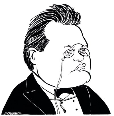 Max Reger, caricature by John Minnion