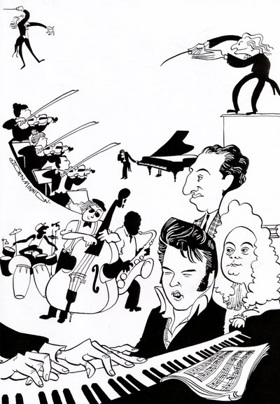 Music fantasia, cover for music book or article by John Minnion