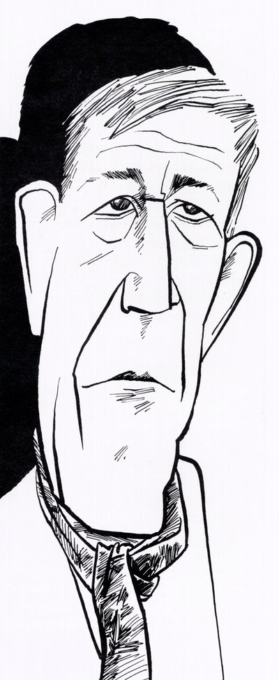 Oskar Kokoschka, caricature by John Minnion