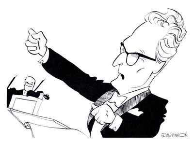 Otto Klemperer, caricature by John Minnion