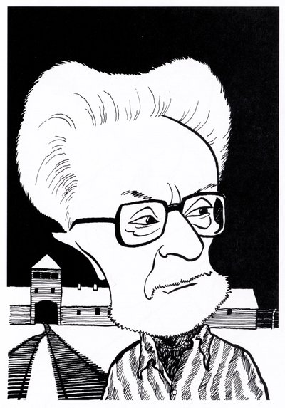 Primo Levi, caricature by John Minnion