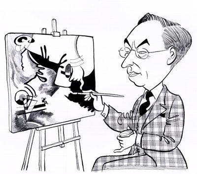 Vassily Kandinsky, caricature with easel by John Minnion