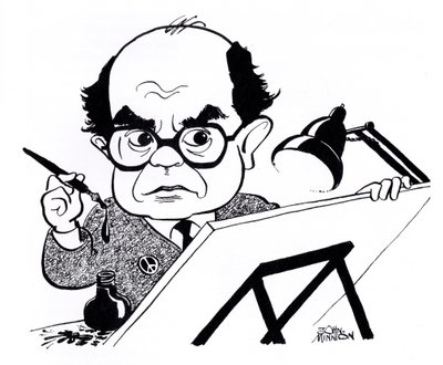 Vicky (Victor Weisz), caricature by John Minnion