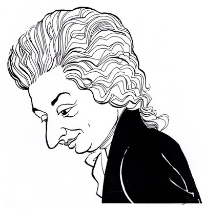Wolfgang Amadeus Mozart - caricature by John Minnion