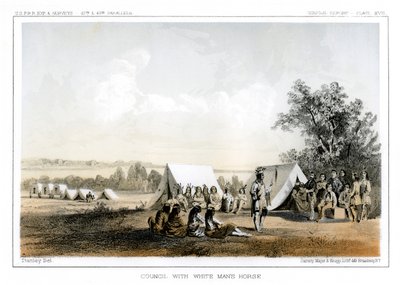 Council with White Mans Horse, 1856 by John Mix Stanley