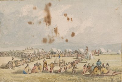 Distribution of Goods to the Assiniboins by John Mix Stanley