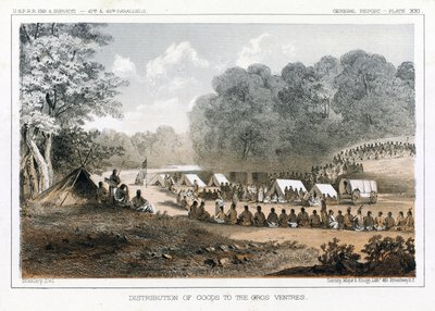 Distribution of Goods to the Gros Ventres by John Mix Stanley