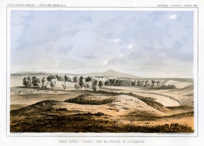Milk River, with Bears Paw Mountain in the Distance, Montana, USA, 1856 by John Mix Stanley