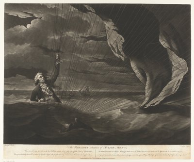 John Money with His Balloon Crashed into the Sea The Perilous Situation of Major Mony, July 23, 1785 by John Murphy