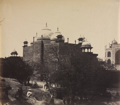 Taj Mahal, Back View of the Rest-House, with Figure by John Murray