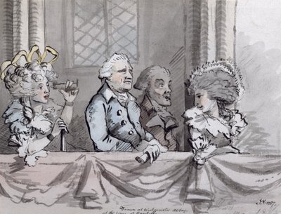 Caricature of the Audience at the Commemoration of Handel in Westminster Abbey by John Nixon