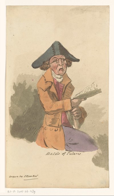 Man at a Painting Auction (title on object: At a sale of Pictures) by John Nixon