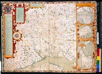 Southampton, Hampshire: Description of, by J. Norden, with map: 1595 by John Norden